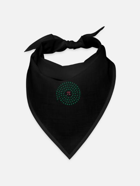 Kreiszahl pi (enge Spirale, 2c) - Bandana Dreieckstuch - Schwarz