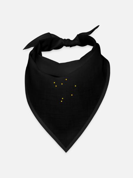 Sternzeichen Waage - Bandana Dreieckstuch - Schwarz