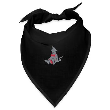 Strandratte / rat at the beach (3c) - Bandana Dreieckstuch - Schwarz - Vorne