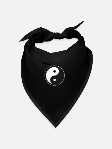 Yin & Yang Symbol | schwarz weiß - Bandana Dreieckstuch - Schwarz