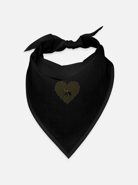 Katzen Spirale Linie - Bandana Dreieckstuch - Schwarz