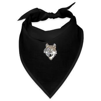 Der Wolf - Bandana Dreieckstuch - Schwarz - Vorne