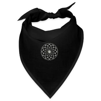 Blume des Lebens - Seed of Life - Tube Torus, - Bandana Dreieckstuch - Schwarz - Vorne