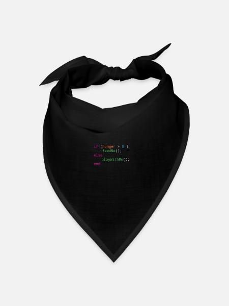 Programmierer Quellcode Hunger oder Spielen - Bandana Dreieckstuch - Schwarz
