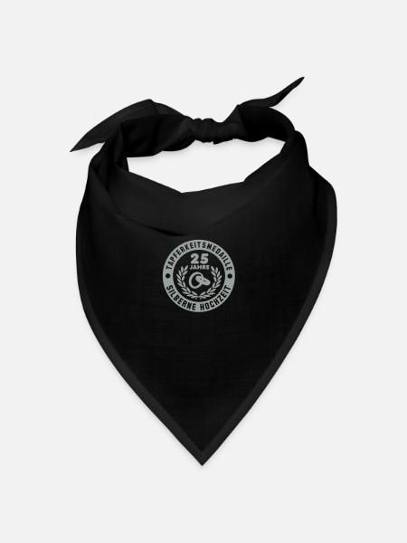 Tapferkeitsmedaille 25 Jahre Silberne Hochzeit - Bandana Dreieckstuch - Schwarz