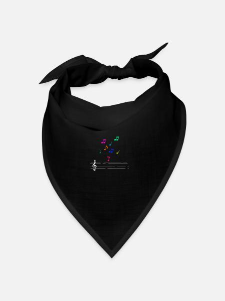 Noten - Bandana Dreieckstuch - Schwarz