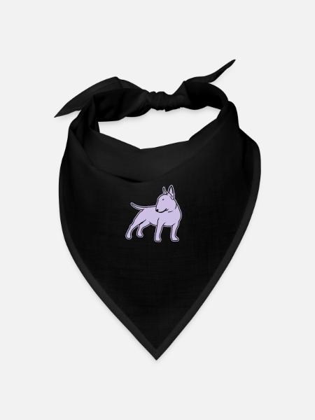 Bullterrier cn_single_1c_4dark - Bandana Dreieckstuch - Schwarz
