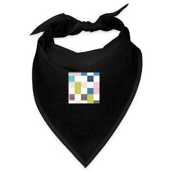 Abstrakte Kunst Quadrate - Bandana Dreieckstuch - Schwarz - Vorne