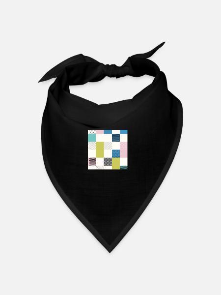 Abstrakte Kunst Quadrate - Bandana Dreieckstuch - Schwarz
