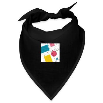 Farben Formen Abstrakt - Bandana Dreieckstuch - Schwarz - Vorne