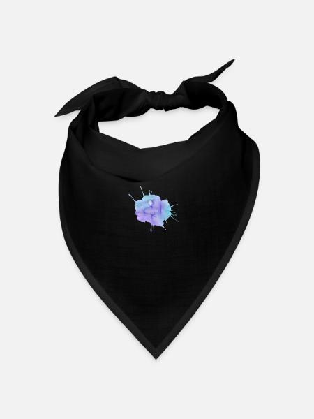 Farbklecks - Bandana Dreieckstuch - Schwarz