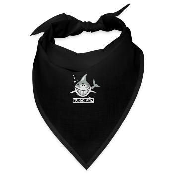 Kuschel Hai - Free Hugs - Gratis Umarmung - 3C - Bandana Dreieckstuch - Schwarz - Vorne