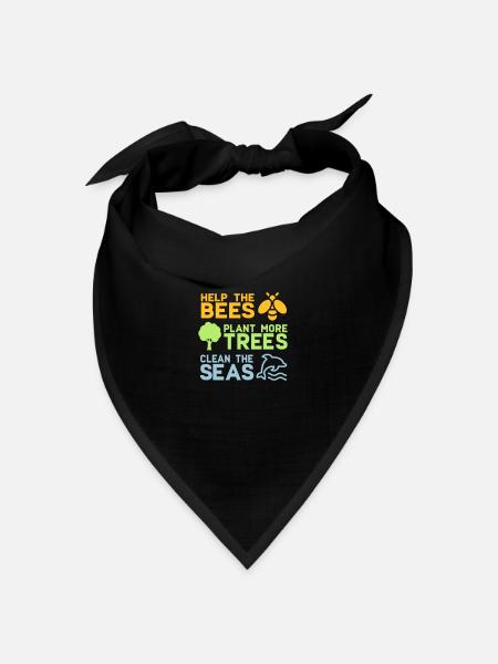 Help the Bees Plant More Trees | Wald Bäume Natur - Bandana Dreieckstuch - Schwarz