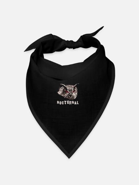 Eule,Uhu,Nachtaktiv, nocturnal,Shirt Raubvogel - Bandana Dreieckstuch - Schwarz