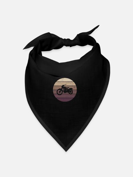 Retro - Motorrad - Oldtimer - Cruising - Bandana Dreieckstuch - Schwarz