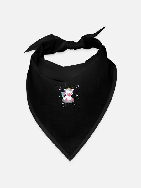 Unicorn – music is life - Bandana Dreieckstuch - Schwarz