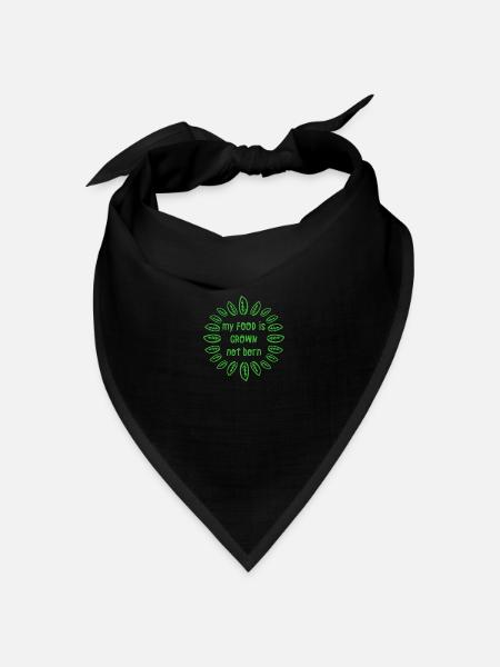 Tierschutz Vegan Spruch Geschenk - Bandana Dreieckstuch - Schwarz
