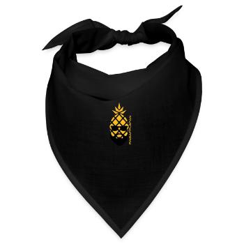 Ananas-Fächer - Bandana Dreieckstuch - Schwarz - Vorne
