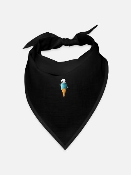 Eisbär auf schmelzendem Eis - Save the Planet - Bandana Dreieckstuch - Schwarz