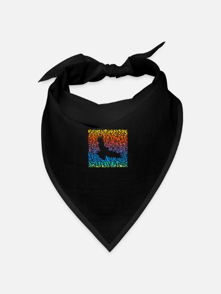 Abstract rainbow predator bird and its prey - Bandana Dreieckstuch - Schwarz