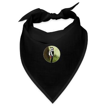 jz.birds Specht Vogel Design Illustration - Bandana Dreieckstuch - Schwarz - Vorne