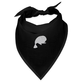 Süße runde Seekuh - Bandana Dreieckstuch - Schwarz - Vorne