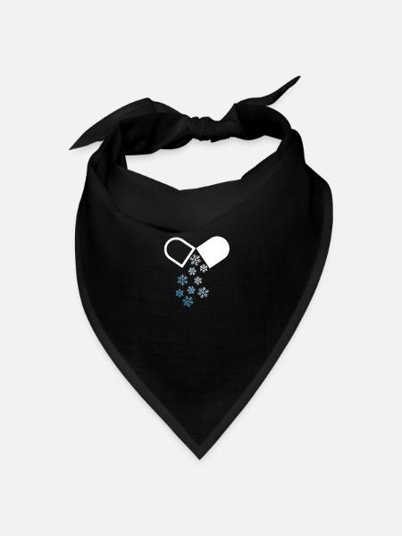 Schnee Winter Pille - Bandana Dreieckstuch - Schwarz