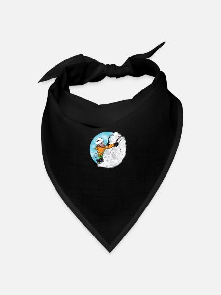 Bergsteiger - Eiskletterer - Kletter T-Shirt - Bandana Dreieckstuch - Schwarz