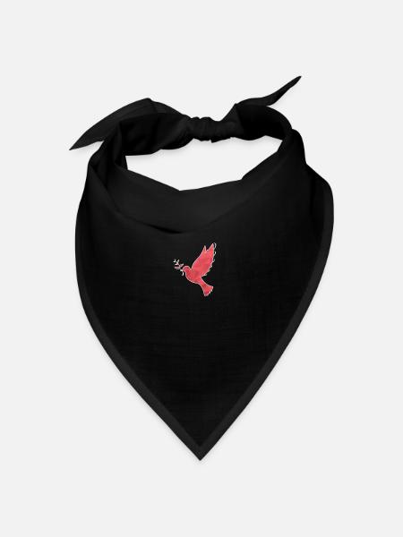 Friedenstaube Taube Frieden Freiheit Peace - Bandana Dreieckstuch - Schwarz