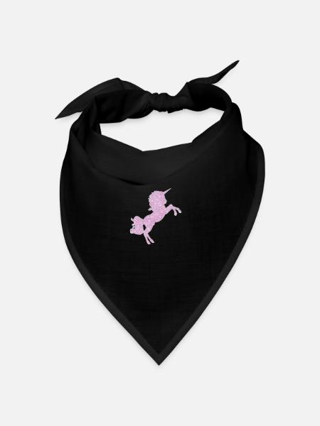 Einhorn - Bandana Dreieckstuch - Schwarz