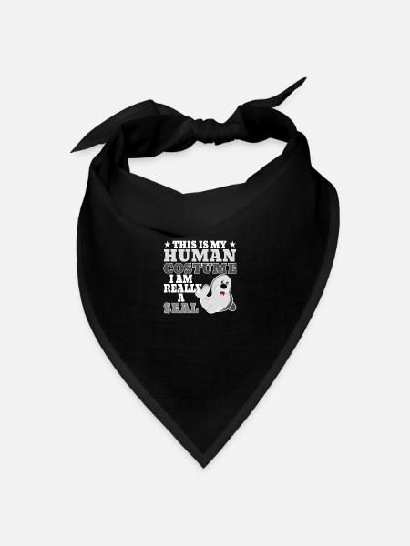 Seehund Robbe Halloween Seelöwe Geschenkidee - Bandana Dreieckstuch - Schwarz