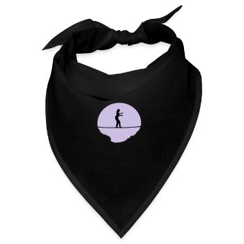 Slackline, Slacklining Frau - Bandana Dreieckstuch - Schwarz - Vorne