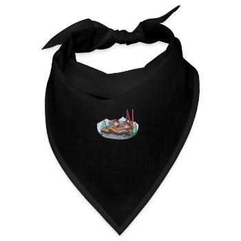 Wanderschuhe Bergschuhe Berge Stöcke - Bandana Dreieckstuch - Schwarz - Vorne