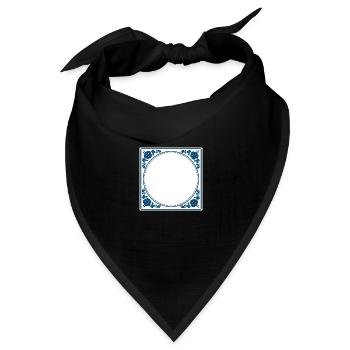Leerer Fliesen eigener Text - Delft Blue - Bandana Dreieckstuch - Schwarz - Vorne