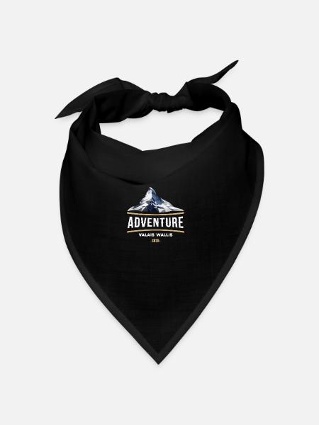 Wallis T-Shirt Wallis 1815, Matterhorn, Matterhorn - Bandana Dreieckstuch - Schwarz