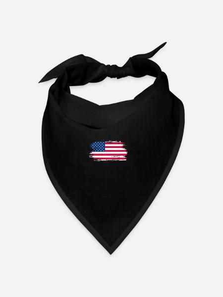 USA Flagge Geschenkidee - Bandana Dreieckstuch - Schwarz