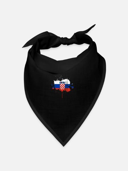 Kroatien - Bandana Dreieckstuch - Schwarz