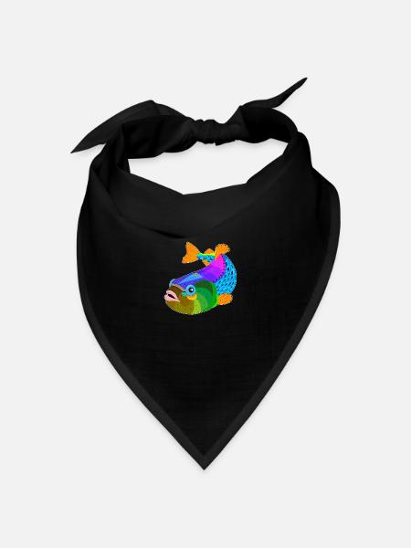 Fisch / Fisch - Bandana Dreieckstuch - Schwarz