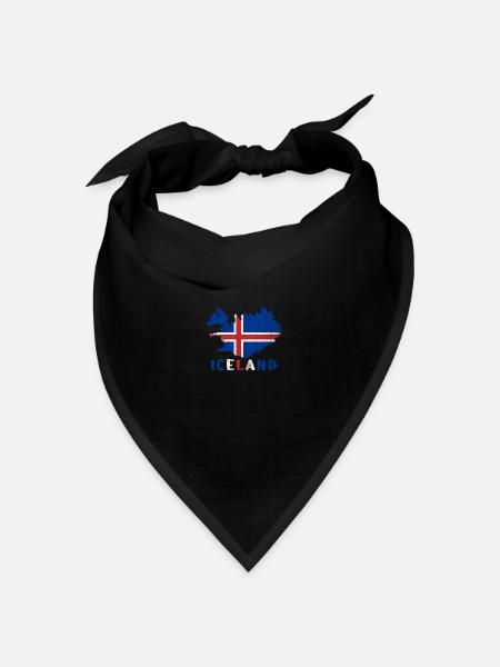 Island - Bandana Dreieckstuch - Schwarz