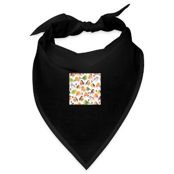 Kleine Vögel 2 - Bandana Dreieckstuch - Schwarz - Vorne