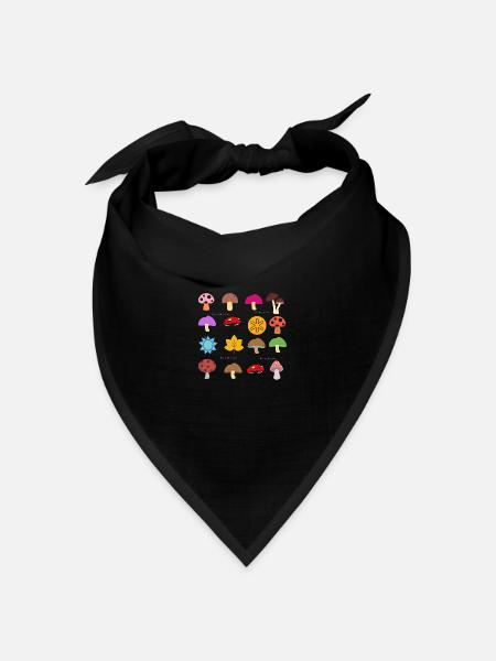 MEINE PILZE - Bandana Dreieckstuch - Schwarz