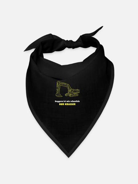 Bagger, Baggern ist krasser - Bandana Dreieckstuch - Schwarz
