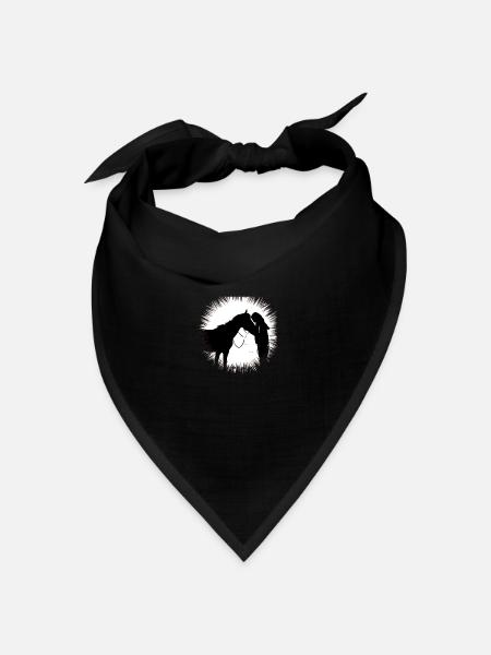 Pferd - Bandana Dreieckstuch - Schwarz