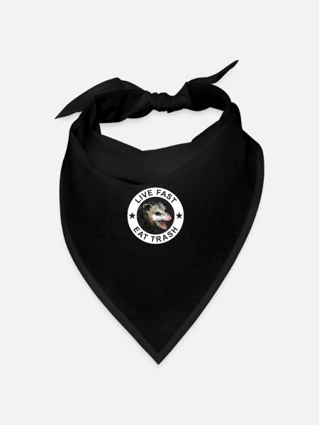 Live Fast Eat Trash Possum - Bandana Dreieckstuch - Schwarz