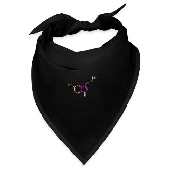Serotonin Molekül Chemie Glück Geschenkidee - Bandana Dreieckstuch - Schwarz - Vorne