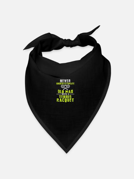Lustige Tennis Shirt - nie unterschätzen - Bandana Dreieckstuch - Schwarz