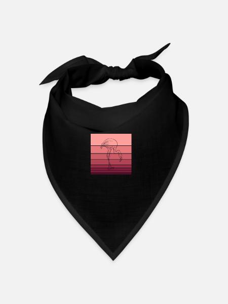 Flamingo - Bandana Dreieckstuch - Schwarz