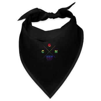 CGN Köln Mülheim Veedel Koordinaten Gay Pride CSD - Bandana Dreieckstuch - Schwarz - Vorne