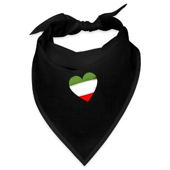 Italien im Herzen - Bandana Dreieckstuch - Schwarz - Vorne
