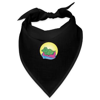 Kai Krokodil - Geschenk - Geschenkidee - Bandana Dreieckstuch - Schwarz - Vorne